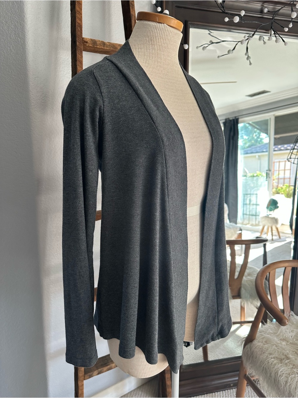 Splendid Dark Charcoal Open-Front Cardigan, size small - Picture 1 of 10